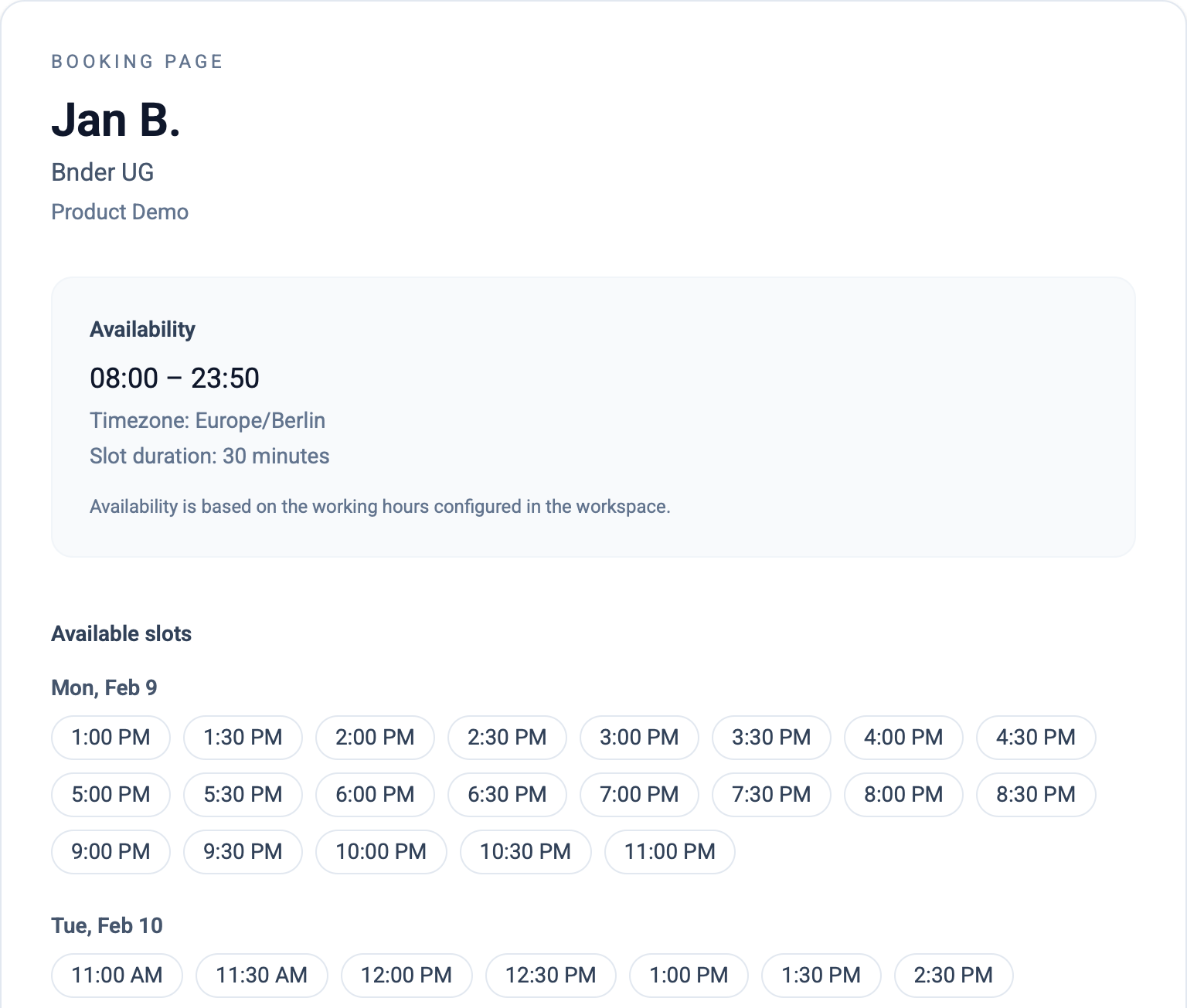 Ссылки на бронирование на вашем домене